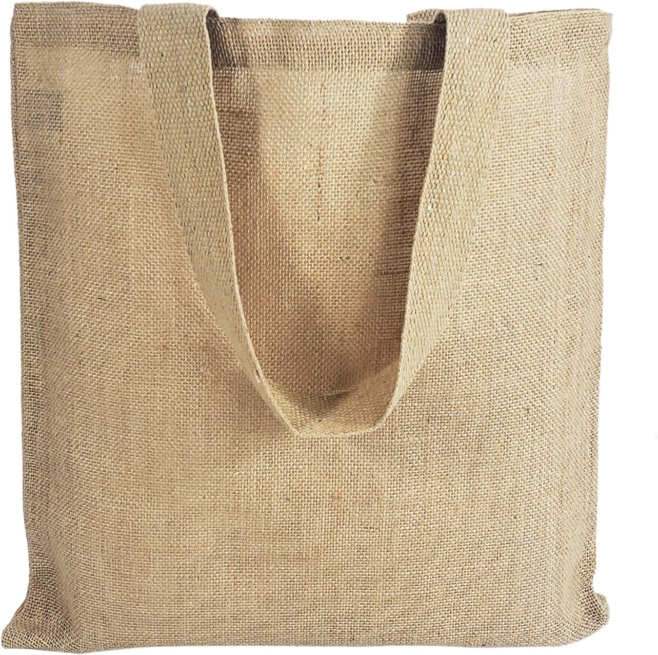 Jute Burlap Tote Bags 15"W X 16"H - Pack of 6 and 12 - Eco-Friendly Bulk Shopping Bags