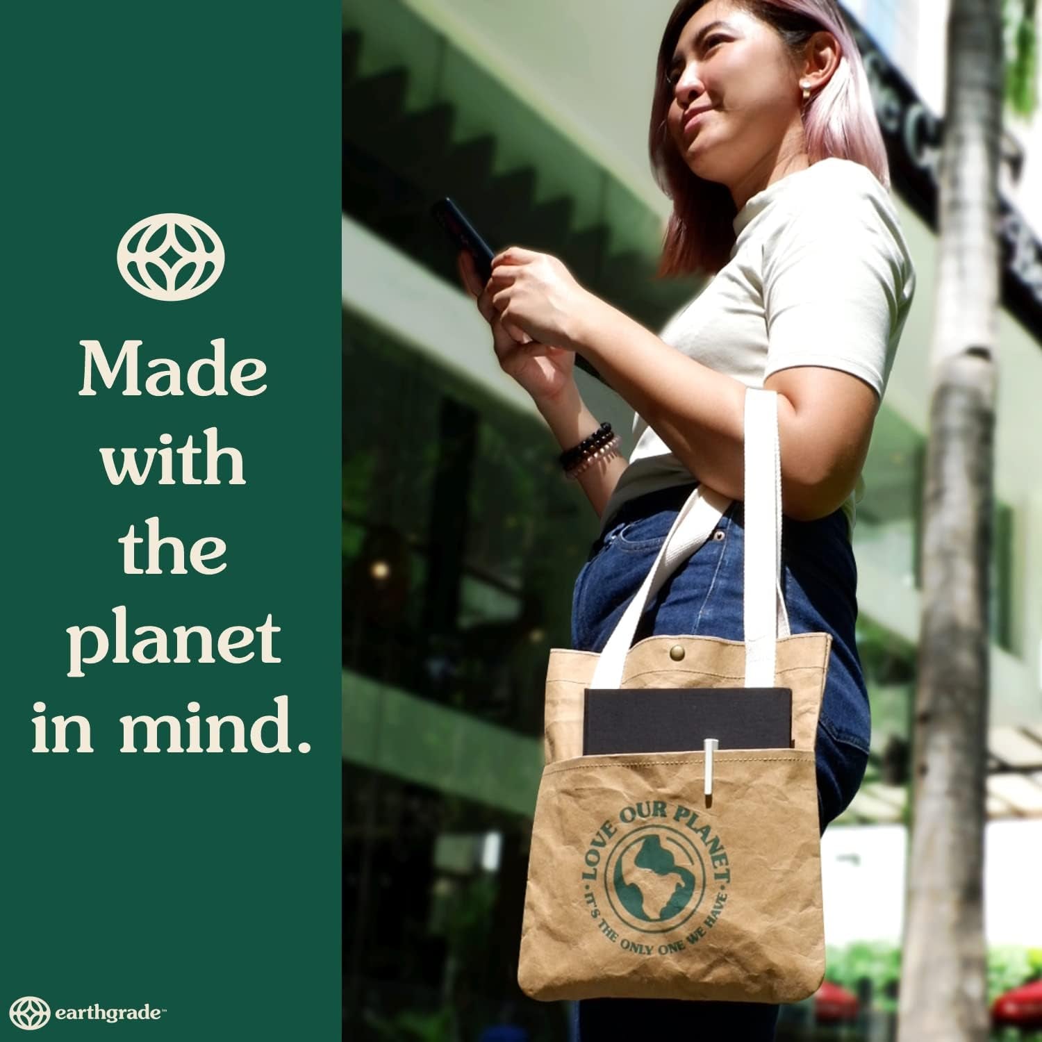 Reusable Grocery Lunch Bag – Sustainable & Eco Friendly Washable Paper Totes with Cotton Canvas Handles & Durable Seams